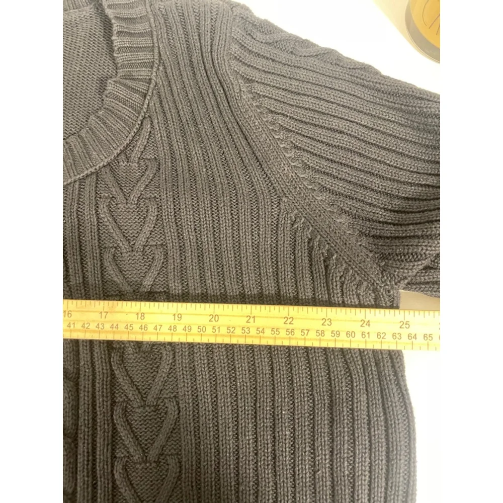 22/24 W Venezia Black Short Sleeve 2 Button Cotton Cardigan Sweater 22/24W Black